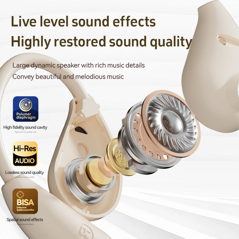Popular M96Leather Texture Ear-Hook Bluetooth Earphones Ultra-Long Battery Life High-Value Private Model Wireless Bluetooth Earphones