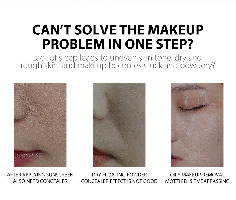 Full Moisture Sunscreen Foundation Oil Control Non-Cakey Concealer Primer for Dry Skin Non-Caking