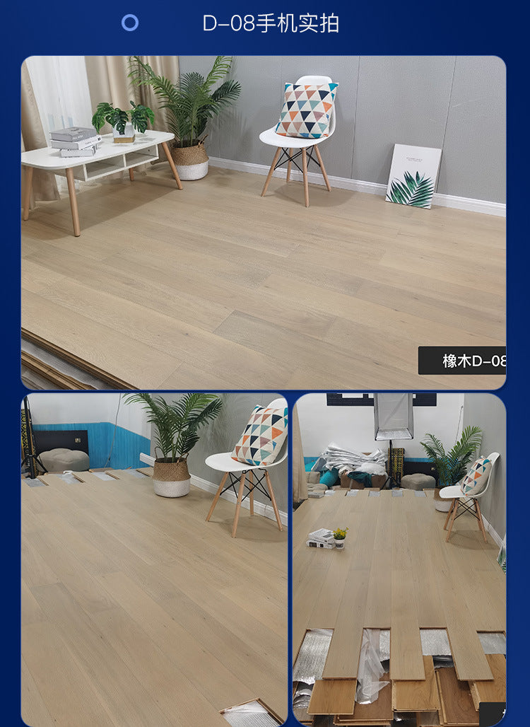 In stock wholesale Door-to-Door Installation Oak Multi-layer Small Knot Locking Solid Wood Flooring Eco-friendly Underfloor Heating Composite Flooring