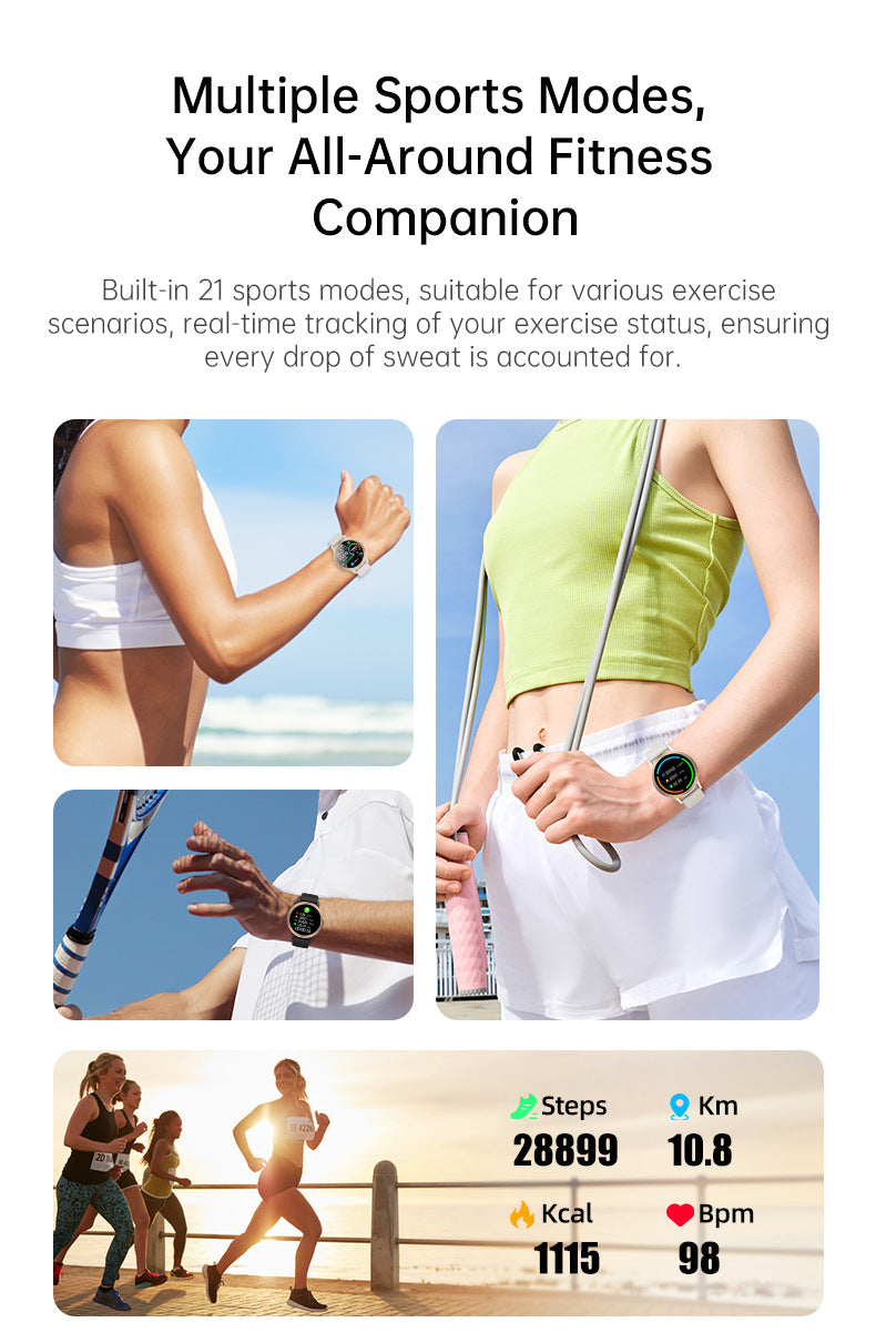 T01Smart Watch1.39inch Bluetooth call, heart rate monitor, step counter, sleep monitoring, message notifications, exercise