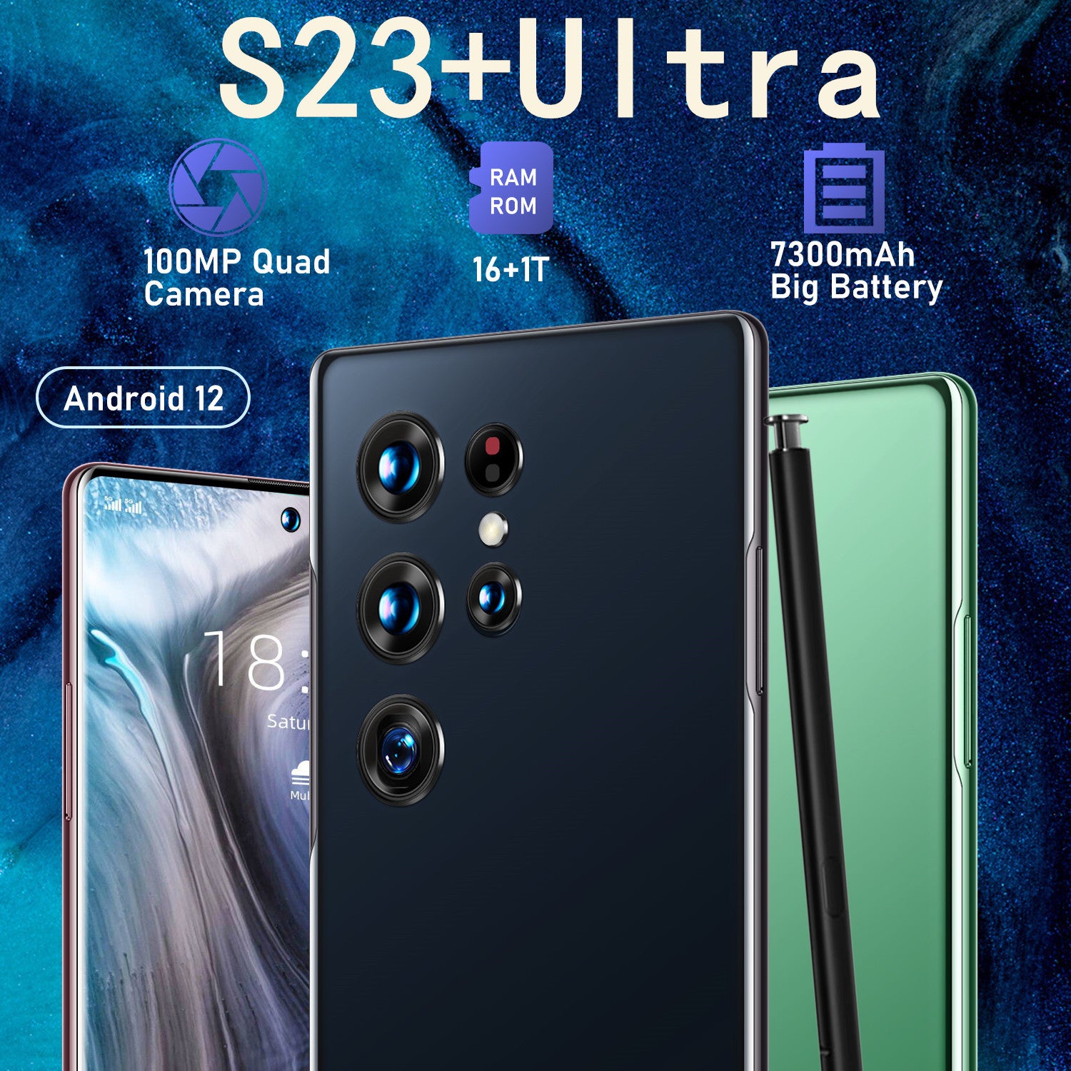 Popular S23+Ultra The phone is really..16+1T Large Memory Mobile Phone7.3High Definition Screen Factory Direct