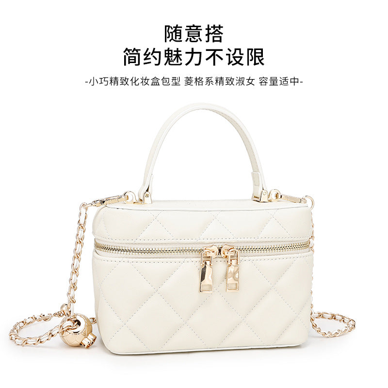 Korean Style Fashion Handbag for Women New Simple Embroidery Small Square Bag2024Spring and Summer Trendy Crossbody Bag
