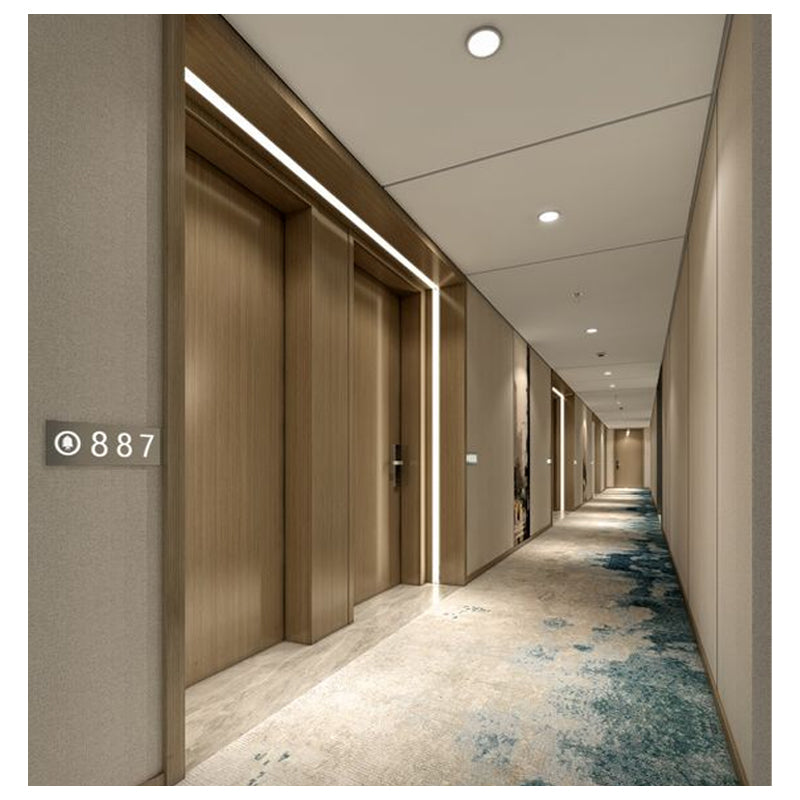 Foshan Manufacturer Custom High Quality Walnut Wood Design Hotel Room Sound Insulation Fire Solid Wood Interior Door
