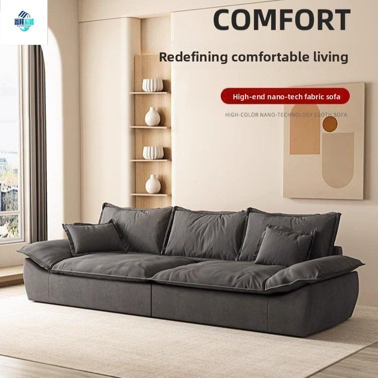 Italian Minimalist Sailboat Sofa Light Luxury Home Living Room Large Sofa Rental House Small Apartment Straight Row Fabric Sofa