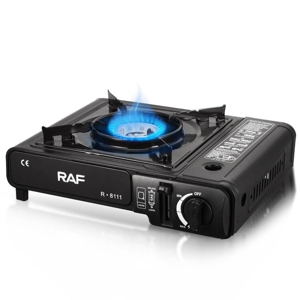 RAF Gas Stove Single Burner Household Liquefied Gas Tabletop Flameout Protection Glass Rotating High Heat Natural Gas R.8111