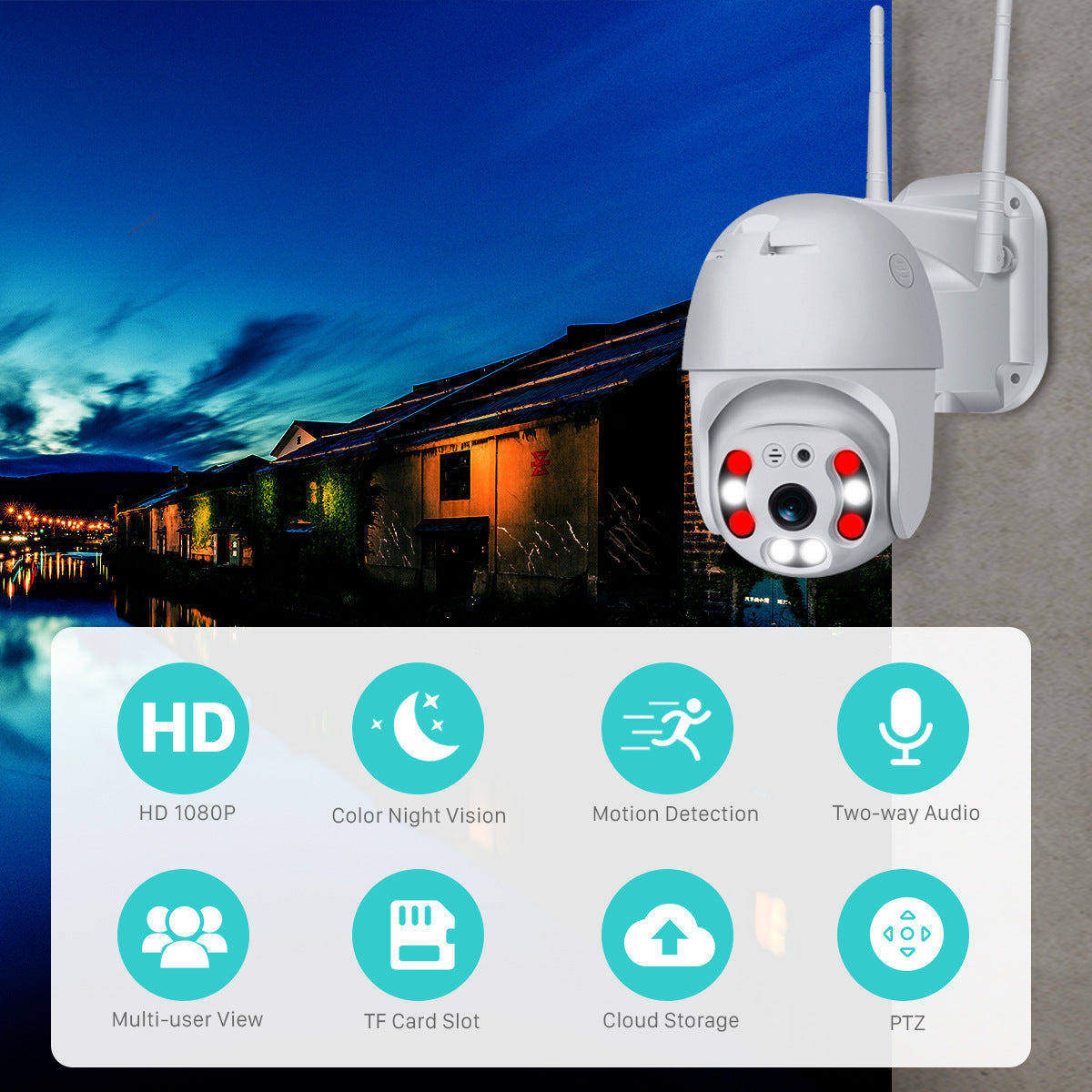 A6Outdoor Wireless Surveillance Camera WiFi Network PTZ Surveillance Camera High Definition Outdoor Waterproof Dome Camera
