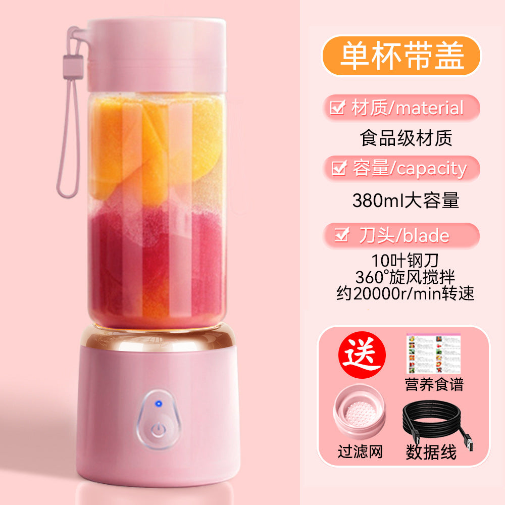 Portable juicer for home use, small ice crusher USB Rechargeable Juicing Cup Multifunctional Electric Juicer Juice Cup