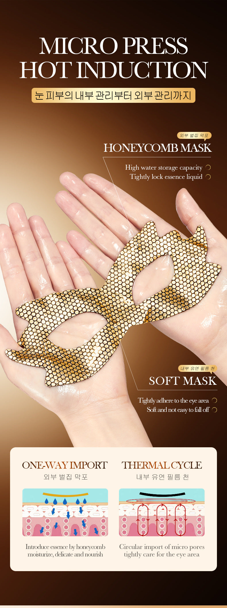 Caffeine Honeycomb Firming Eye Mask SADOER Moisturizing and rejuvenating eye mask patch  wholesale