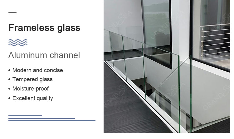 Contemporary Design Aluminum Glass Clamp Balcony Balustrades Handrail for Apartment Use