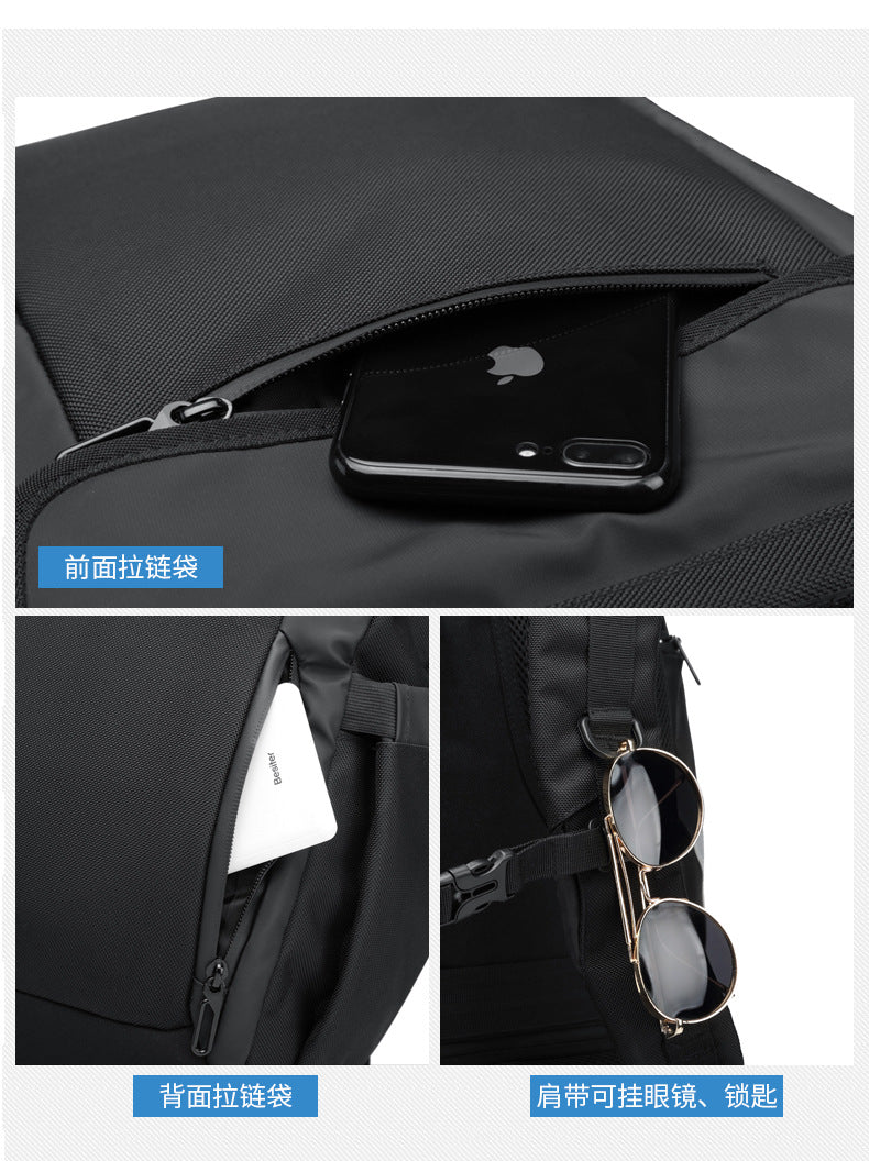 OZUKO Korean Style Student Backpack Double Shoulder Bag Large capacity waterproof laptop bag casual commuting travel bag for men