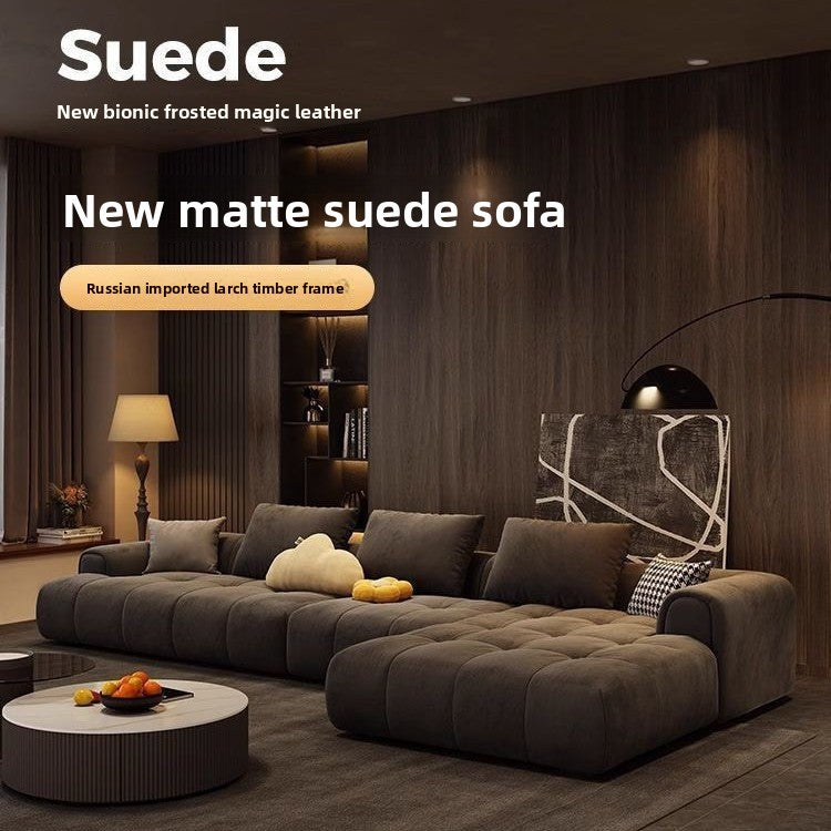 Modern Light Luxury Nordic Faux Fur Sofa Small Apartment Living Room Straight Row Chaise Cloud Puff Sofa Internet Celebrity Style