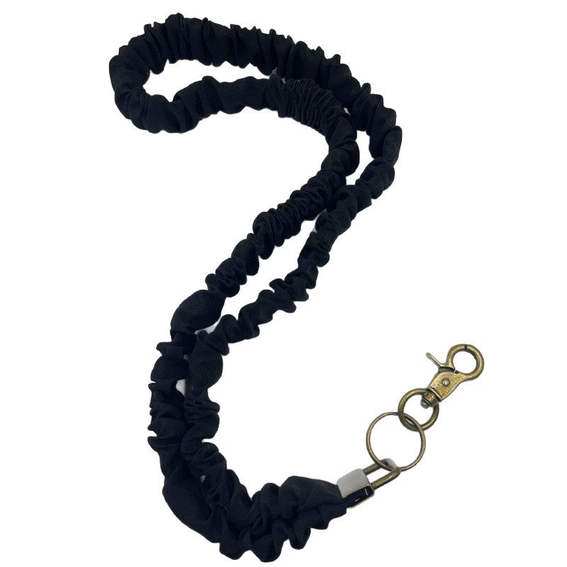 Keychain Large Elastic Polyester Wrinkle Print Hanging Ring Buckle Work Badge Phone Lanyard Chain