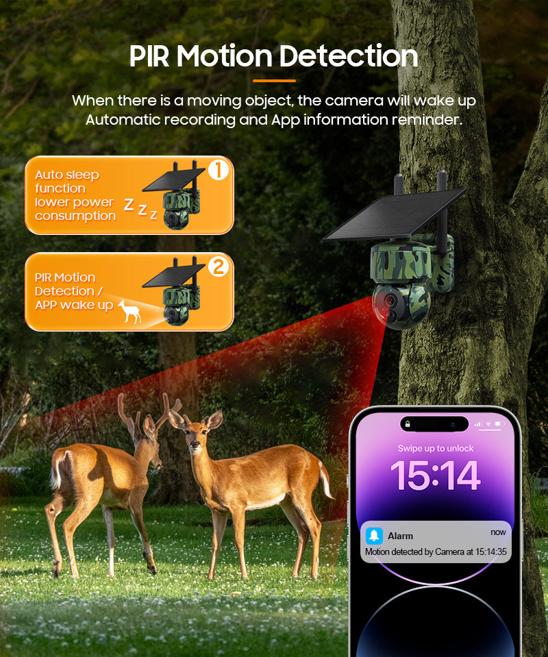 Low Power Consumption4G Animal Testing GPS Positioning Monitoring Dome Camera Outdoor HD Night Vision Solar Camera