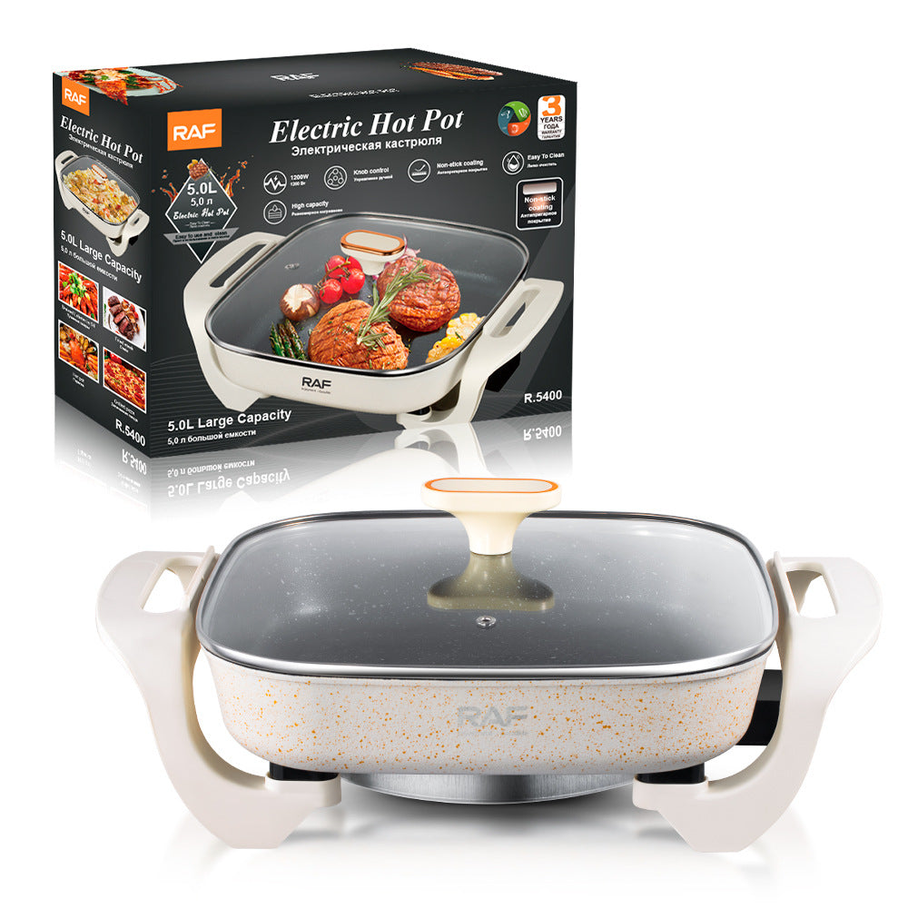 RAF European Standard Multifunctional Electric Cooker Electric Grill Home Electric Hot Pot BBQ Hot Pot All-in-One Electric Cooker5400