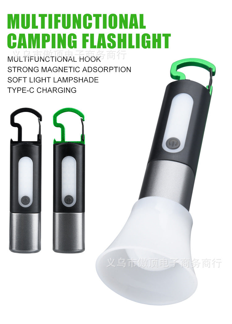 Multifunctional Flashlight Portable Keychain Magnetic Suction Light USB Rechargeable Lighting Work Light LED Sidelight