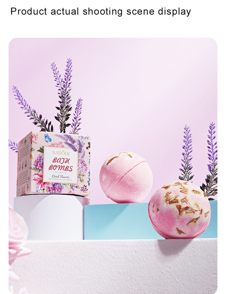 Dried Flower Explosive Bath Salt Ball100gSADOER Clean Fragrance Bath Ball  Wholesale