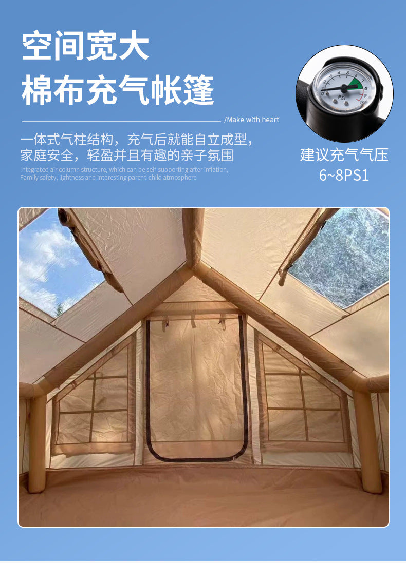 Manufacturer Wholesale Outdoor Camping Tent No Setup Quick Open Fully Automatic Inflatable Tent Thickened Rainproof Camping Tent