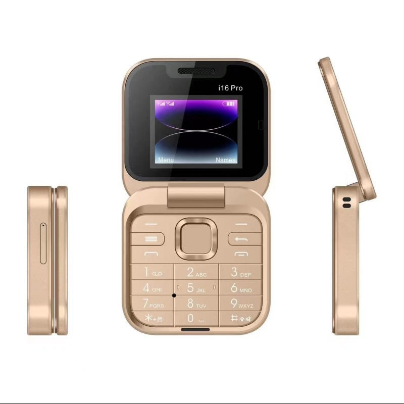 i16pro Foldable Phone Dual SIM Mini Foldable Flip Button Small Phone Pocket Elderly Personalized Wholesale