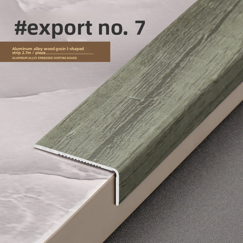 Aluminum alloy wood grain L Right-angle ultra-narrow wood flooring edge trim strip7Door threshold edging trim, wardrobe corner fastener strip