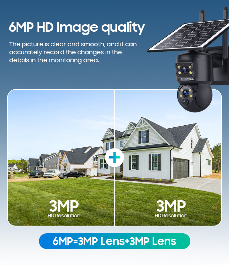 4G Wireless Solar Surveillance Camera Bullet Remote Early Warning6MP HD Night Vision Outdoor Camera