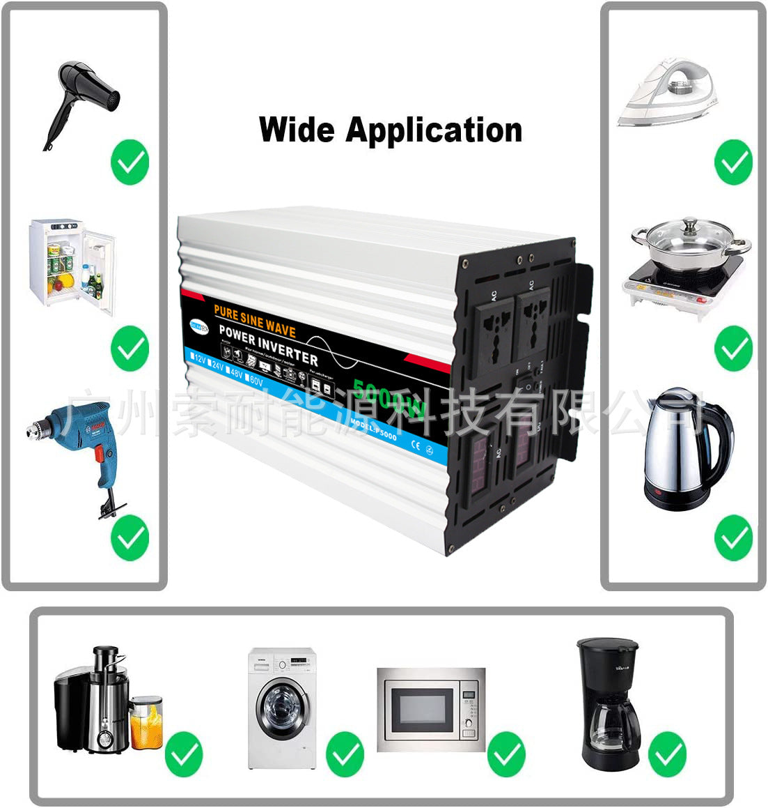 Pure Sine Wave Inverter DC12V/24V Turn AC110V120V Rated Power2500W 3000W Export