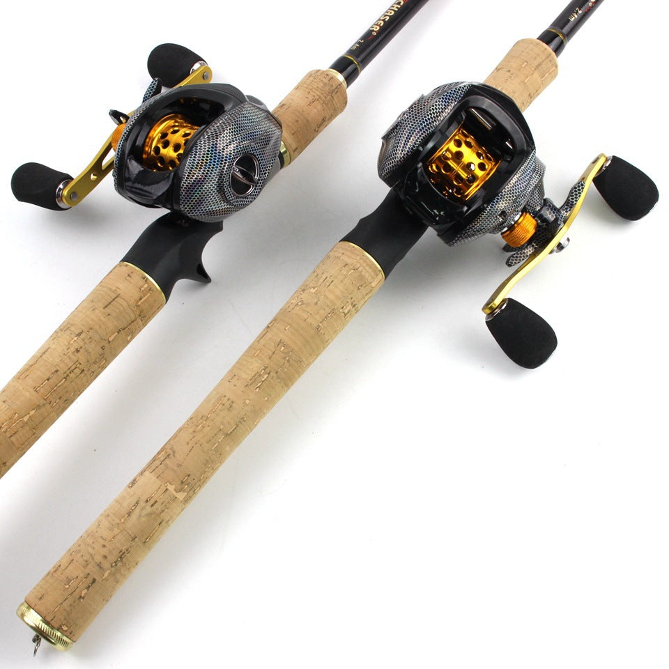 A Fishing Gear Gun Handle Retractable Lure Water Drop Reel Combo Ultra-light Ultra-short Fishing Rod Wooden Handle Rod