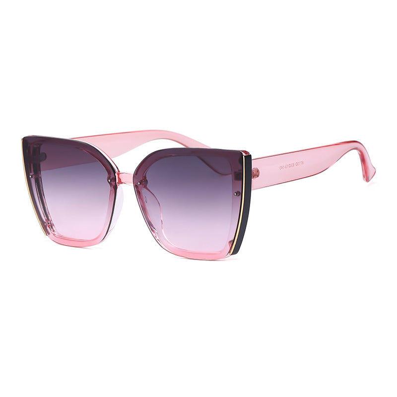 Internet Celebrity Cat Eye Large Frame Sunglasses for Women Fashion Trend UV Protection Sunglasses Korean Style Glasses sunglasses