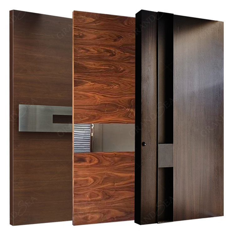 New Design and Hot Sale Custom Made Modern Wooden Pivot Entry Luxurious Doors With Factory Price