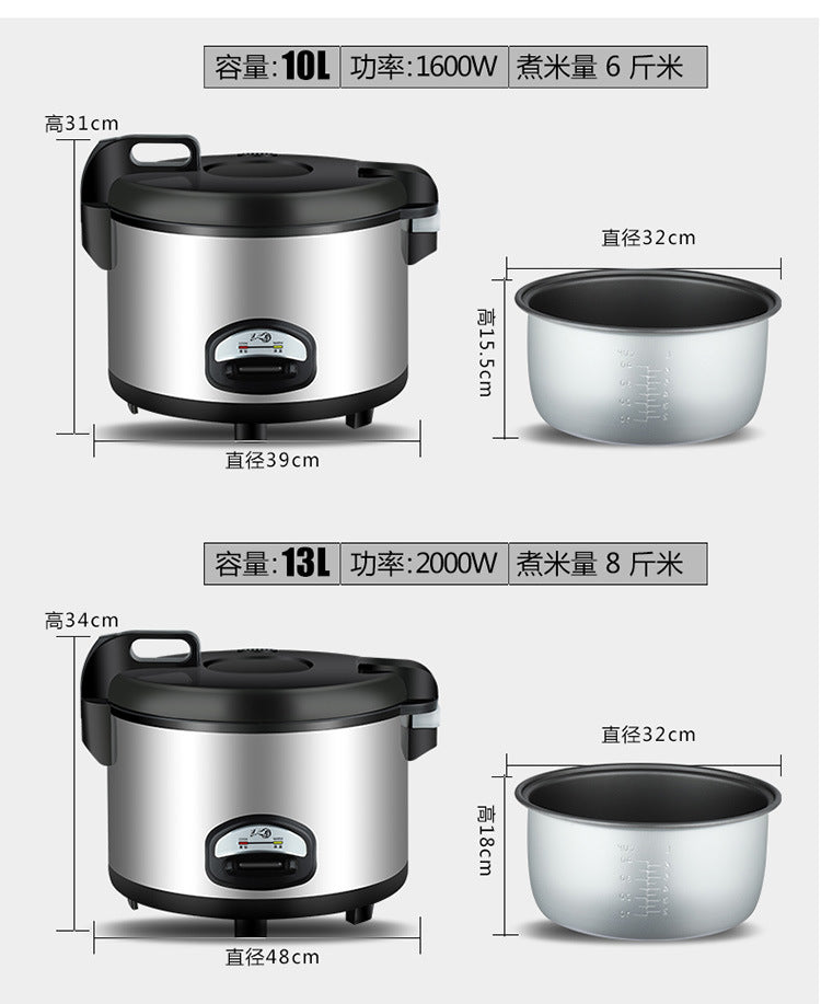 Small Home Appliance Factory Wholesale Large Capacity Xishi Pot Hotel Canteen10L13L18L Extra Large Rice Cooker20-35People