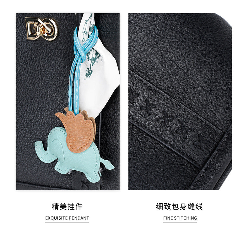 Top Layer Cowhide Large Capacity Tote Bag Women's Textured Handbag Fashionable Women's Bag Light Luxury Versatile Crossbody Bag