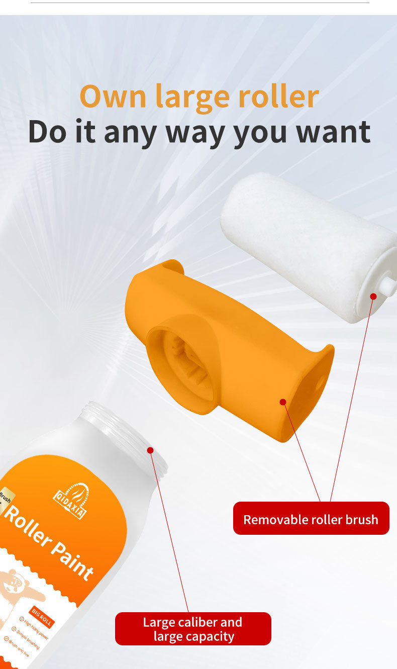 Orange Wall Large Roller Brush Repair Paint Water-Based Odorless Latex Paint Graffiti Cover Wall Roller Paint