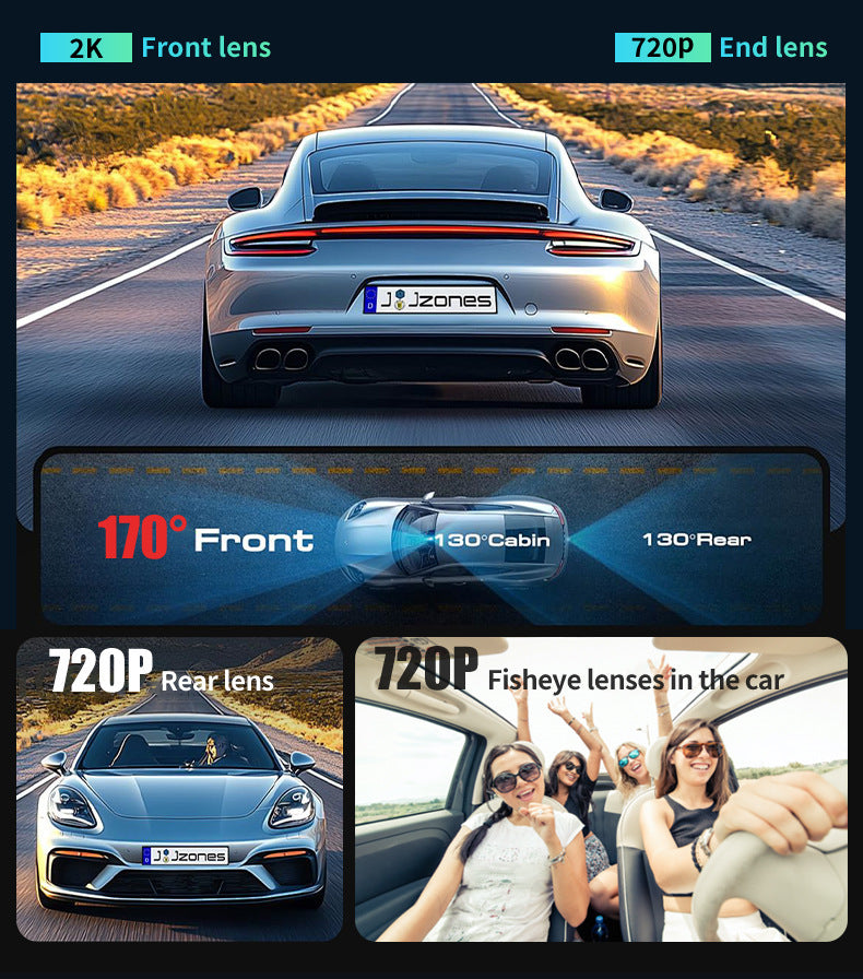 New Hd1080P Three-Channel Dash Cam wifi Mobile Phone Interconnect Car Dash Cam DashCam