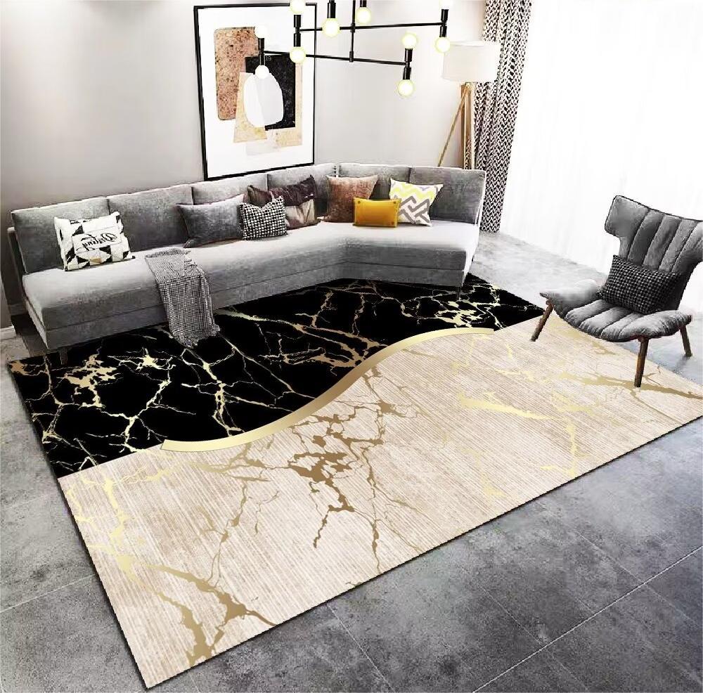 Living Room Carpet Stain-Resistant Easy Care Light Luxury Sofa Coffee Table Rug Home Use All-Season Crystal Velvet Bedside Warm Blanket