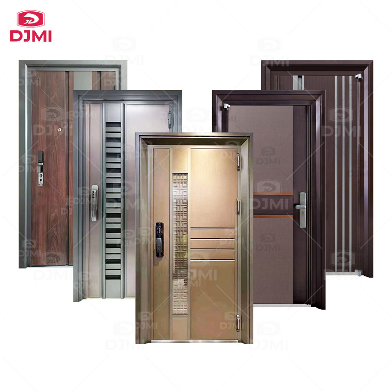 New Modern Italy Design Hot Sale Metal Front Entry Door Cheap Price Exterior Steel Security Entrance Doors for Houses