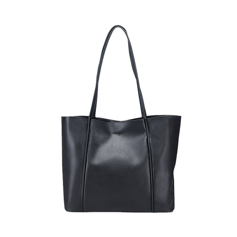 Simple Large Capacity Textured Tote Bag Mother Bag Elegant Commuter Handbag Fashion Versatile Shoulder Bag for Women