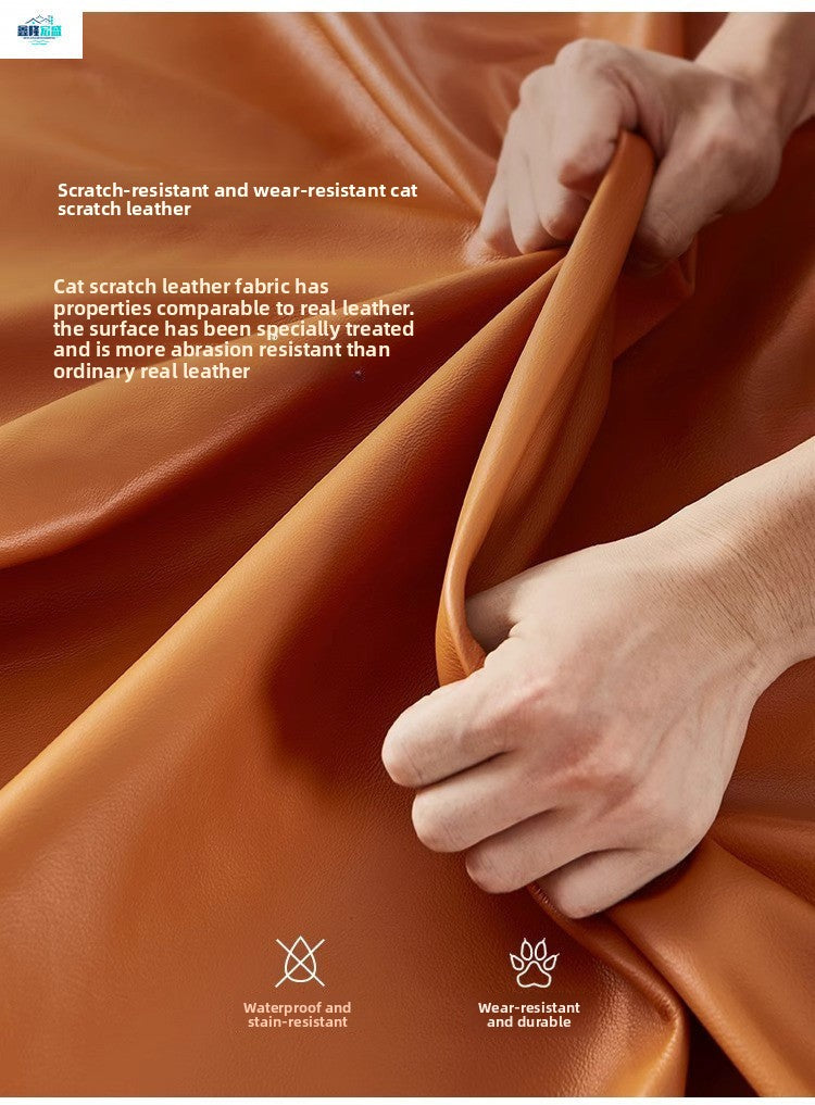 New French Cream Style Green Puff Fabric Sofa for Living Room Small Apartment Nordic Style Straight Three-Seater Combination