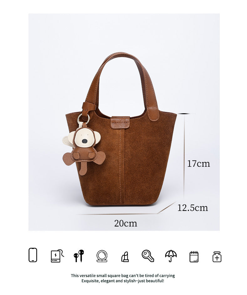 European and American Retro Melad Niche Matte Handheld Bucket Bag Fashion Women's Bag Light Luxury Single Shoulder Crossbody Bag