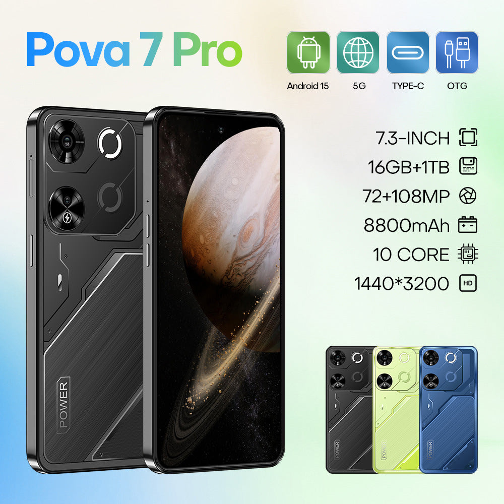 New Hot Pova7 Pro7.3Inch16+1T Android All-in-One Smartphone