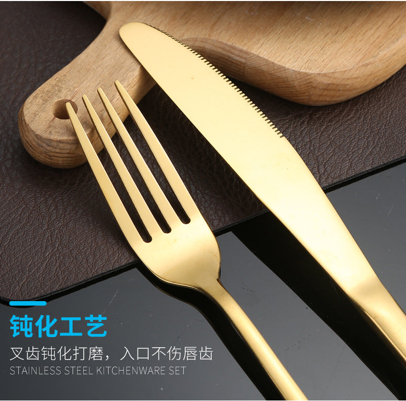 1010Stainless Steel Tableware24Set of Western Cuisine6Steak Knife and Fork Gift Set
