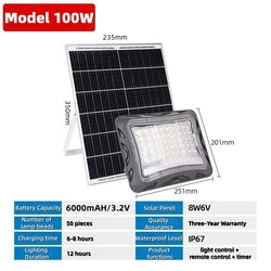 100W 200W 300W Solar Light Ultra Bright Waterproof Outdoor Light Intelligent Split Floodlight Solar Light Wholesale