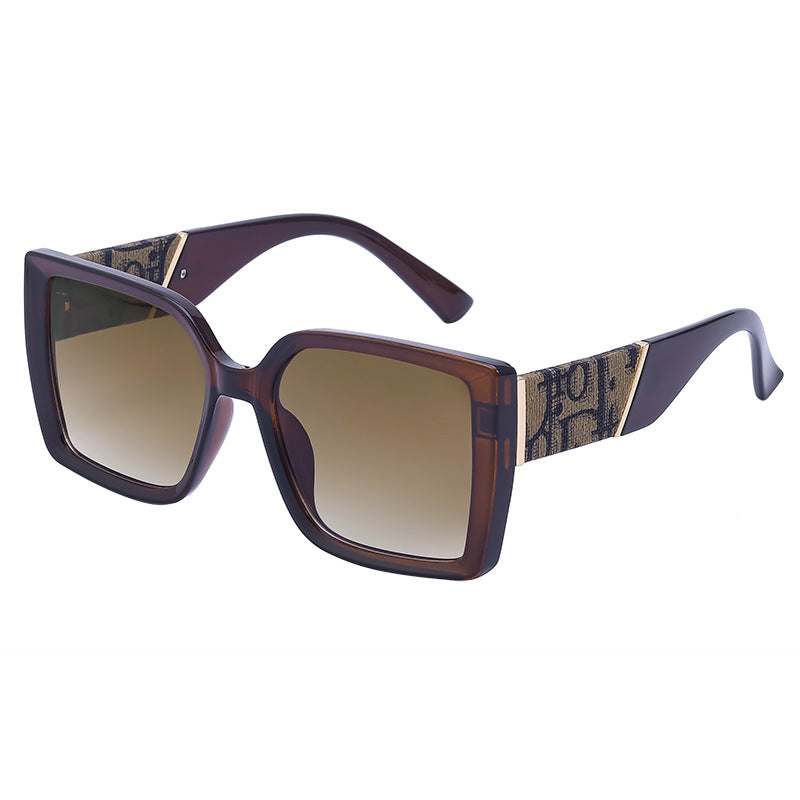 New Fashion Large Frame UV Protection Sunglasses for Women Square Frame Sunglasses European and American Style Glasses