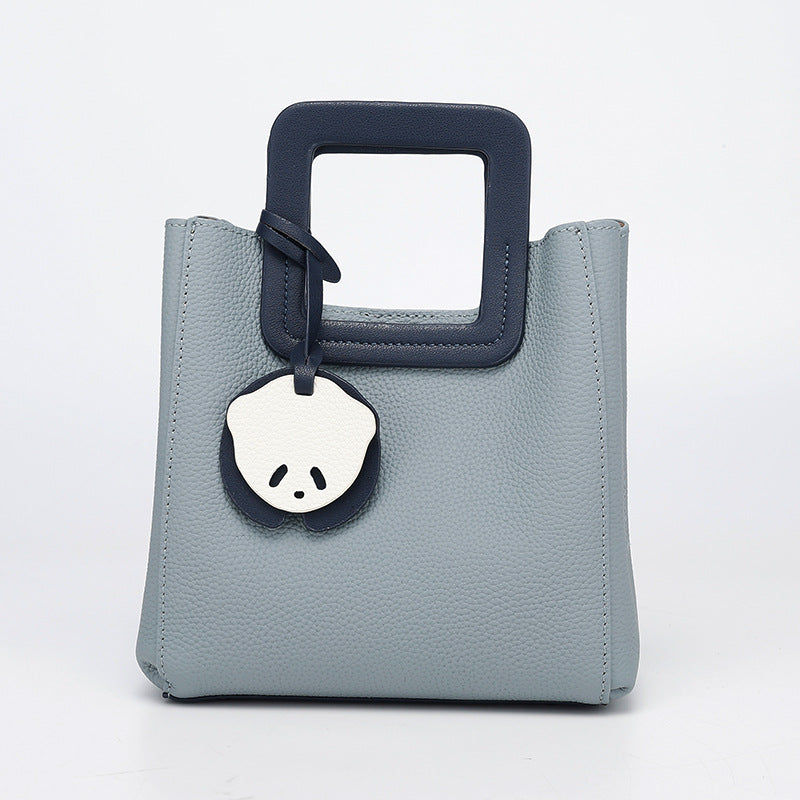 Light Luxury French Style Handheld Small Square Bag for Women, Versatile Shoulder Bag with Small Pendant, Commuter Tote Bag