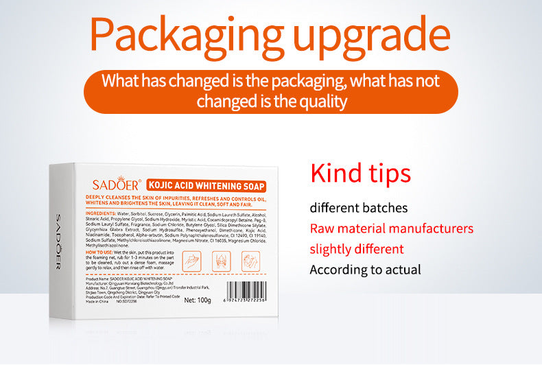 Kojic Acid Whitening Soap100g SADOER Clean Bathing Facial Soap Handmade Soap  Wholesale