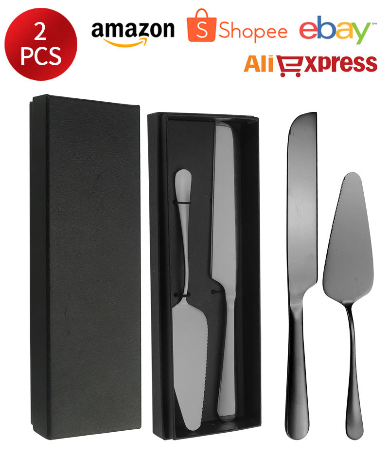 Stainless Steel Cake Knife and Spatula Set for Home Use gold Bread Knife and Spatula Restaurant Pizza Dessert Spatula Baking Utensils