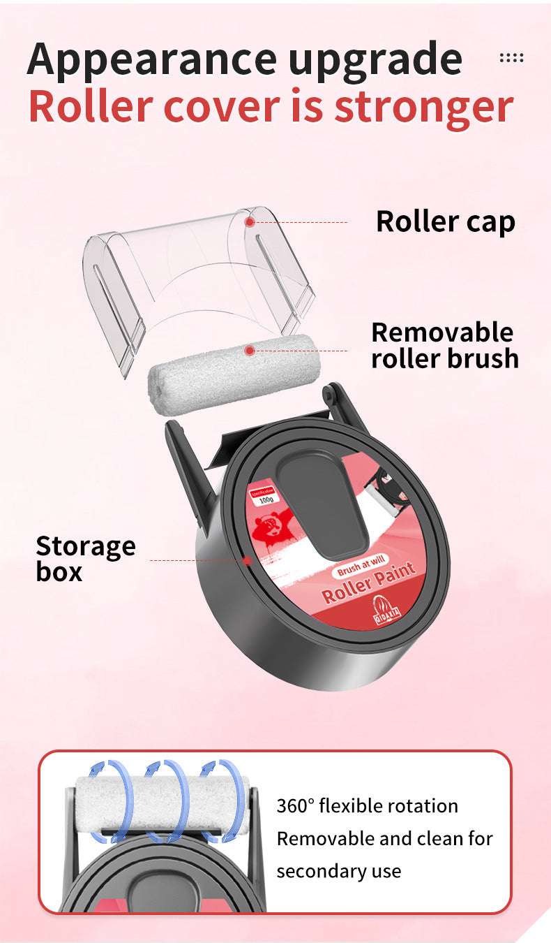 Red Roller Paint Small Roller Brush Wall Repair Paste Dirt Cover Old Wall Renovation Paint Latex Paint Interior Wall Paint Wall Renovation
