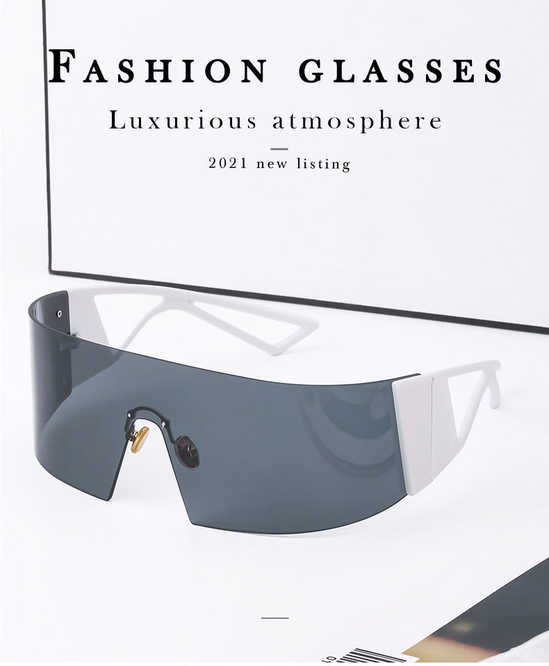 Outdoor Sports Cycling Glasses for Women, Colorful Integrated Windproof Sunglasses, Trendy European and American Style, Large Frame Sunshade and Sun Protection Sunglasses