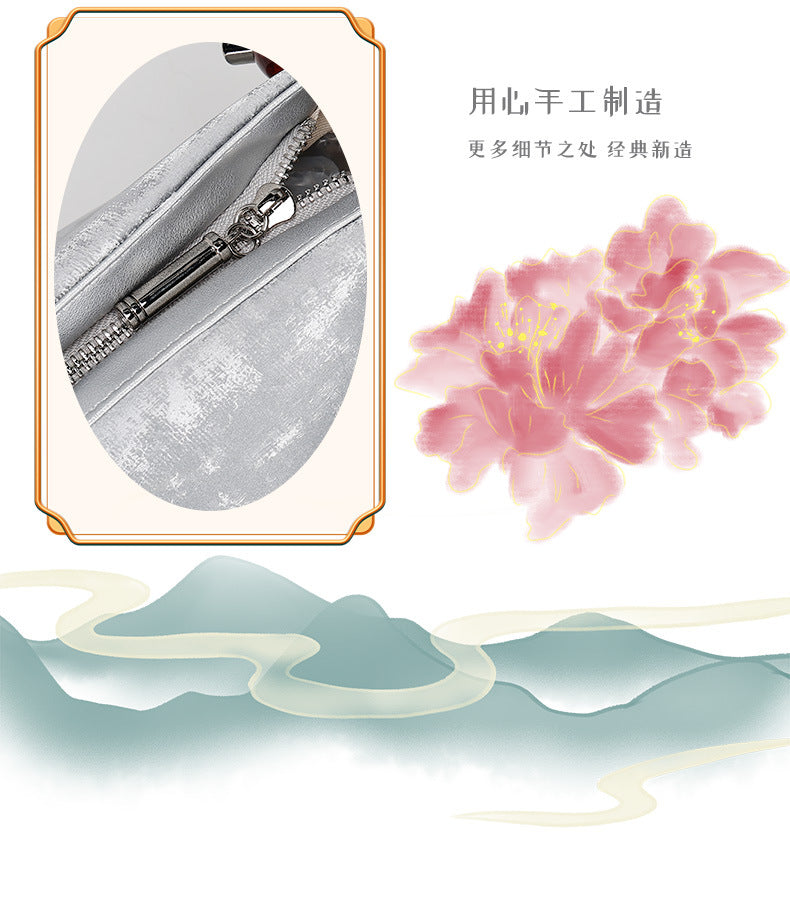 New Chinese Style Pleated Cloud Dumpling Bag Versatile Design Single Shoulder Women's Bag Textured Fashion Crossbody Women's Bag