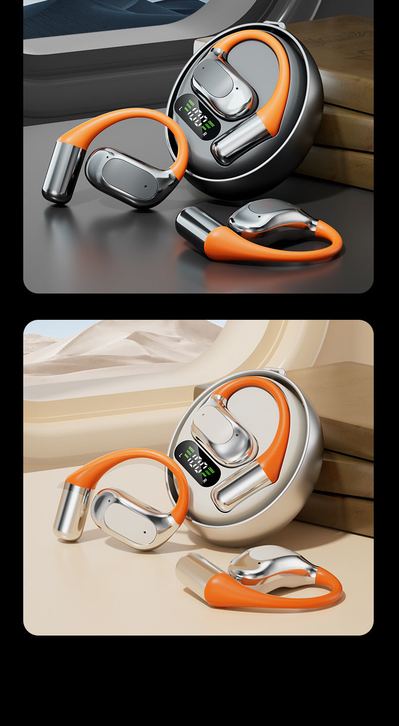 New M113Rotating Small Coconut Ball Dual Ear Noise Cancelling Wireless Bluetooth Earphones Air Bone Conduction Ear Hook Waterproof Sports