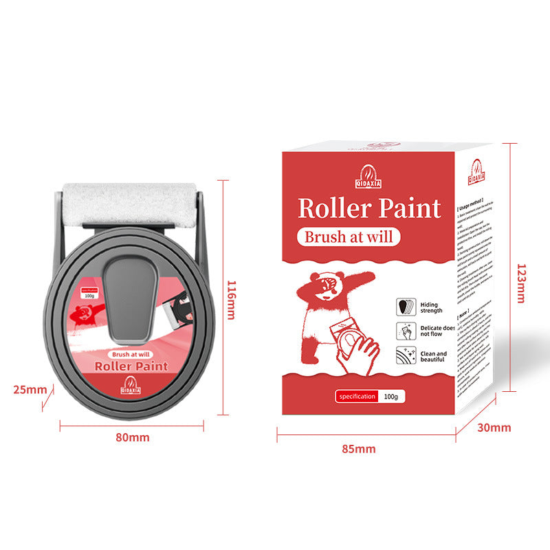 Red Roller Paint Small Roller Brush Wall Repair Paste Dirt Cover Old Wall Renovation Paint Latex Paint Interior Wall Paint Wall Renovation