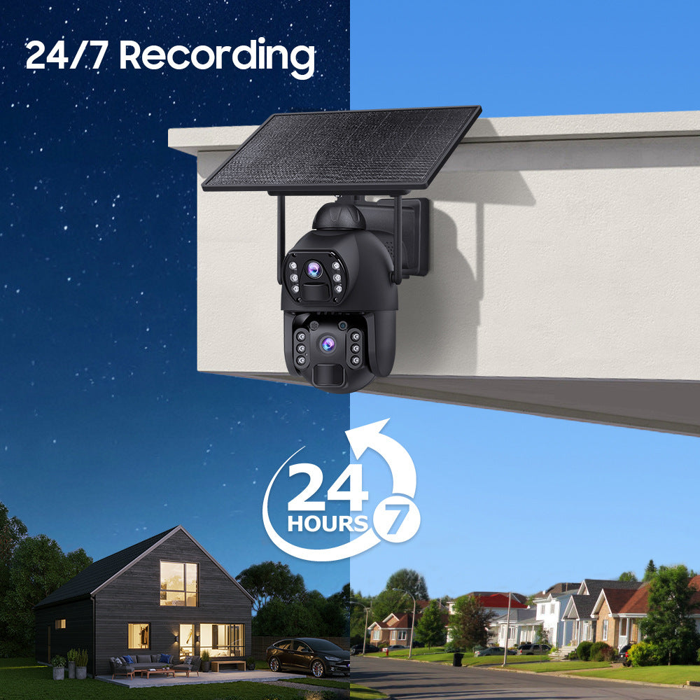 New Product AOV Low Frame Rate All Day Recording Surveillance4G Hd600MP Solar-powered Gun Ball Linked Camera